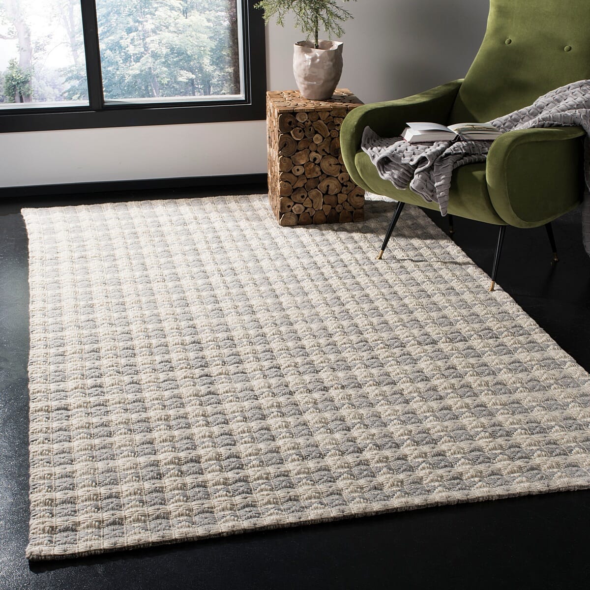 Safavieh Natura Nat407G Silver / Ivory Geometric Area Rug