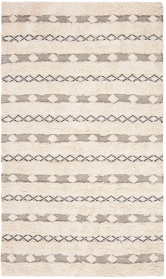 Safavieh Natura Nat950A Ivory / Grey Striped Area Rug