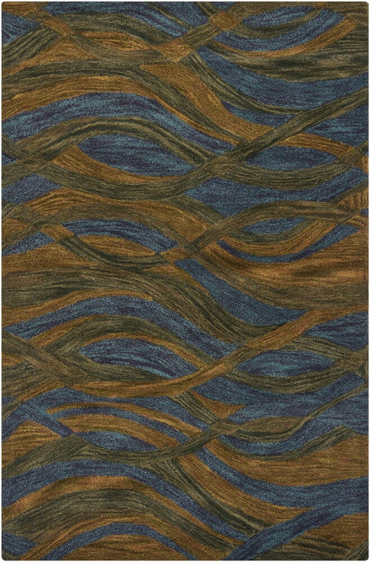 Chandra Navyan Nav5000 Blue / Green / Brown Area Rug