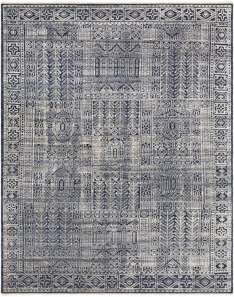 Surya Nobility Nbi-2302 Dark Blue, Ink, Taupe, Silver Gray Rugs.