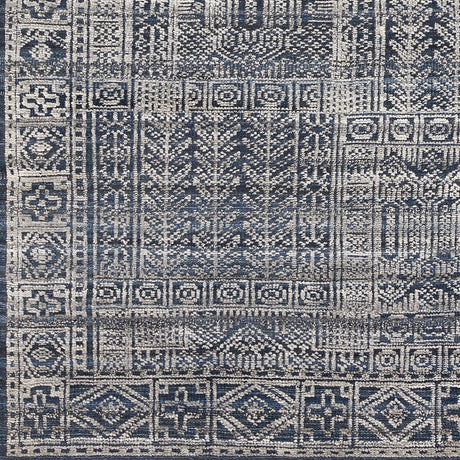 Surya Nobility Nbi-2302 Dark Blue, Ink, Taupe, Silver Gray Rugs.