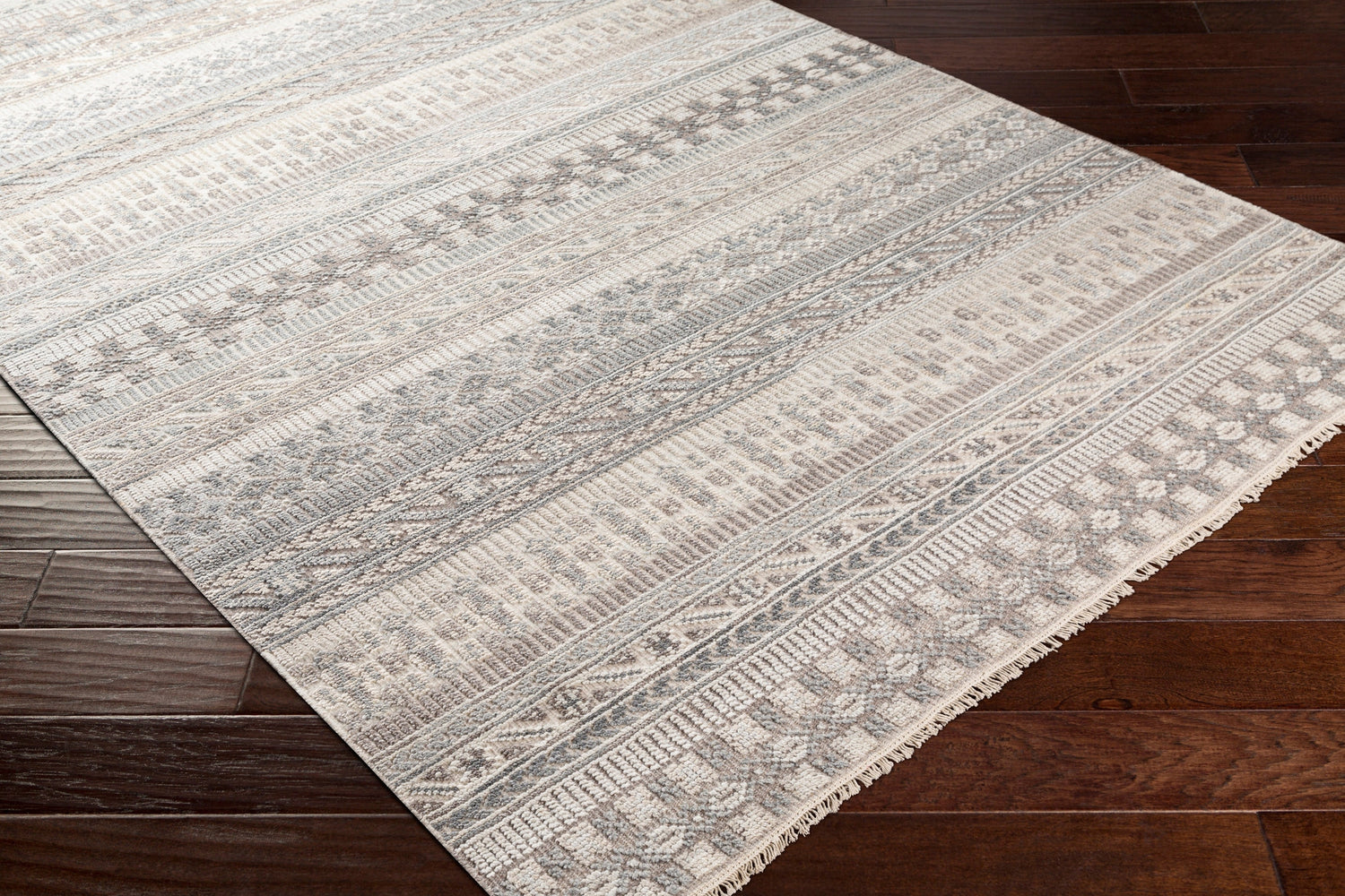 Surya Nobility Nbi-2305 Camel, Ivory, Light Gray, Dark Brown Rugs.