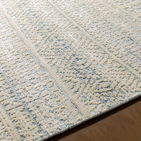 Surya Nobility Nbi-2309 Pale Blue, Teal, Dark Blue, Ivory Rugs.