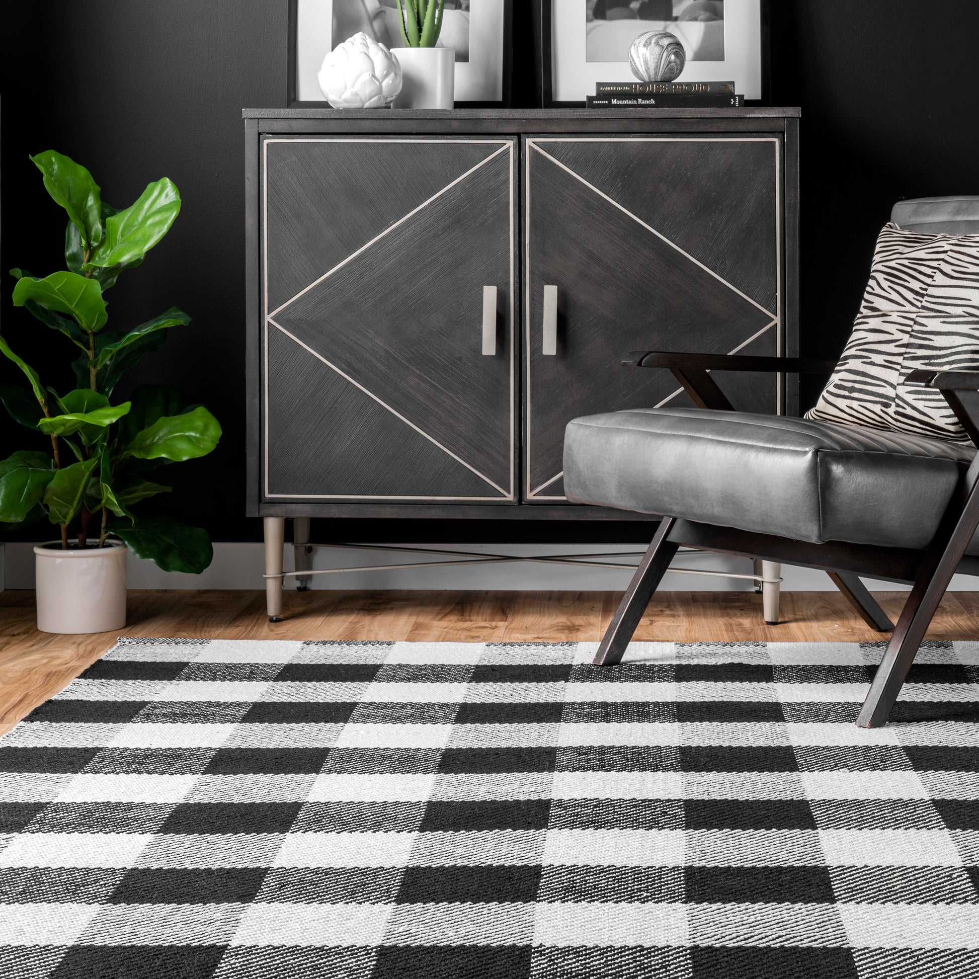 Nuloom Rylie Buffalo Plaid Nry3430A Black Area Rug