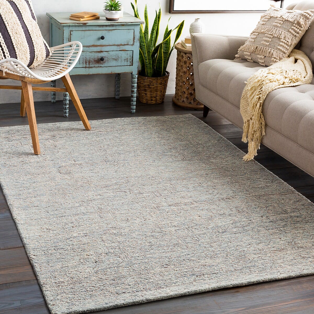 Surya Newcastle Ncs-2310 Sea Foam, Teal, Sage, Taupe Area Rug