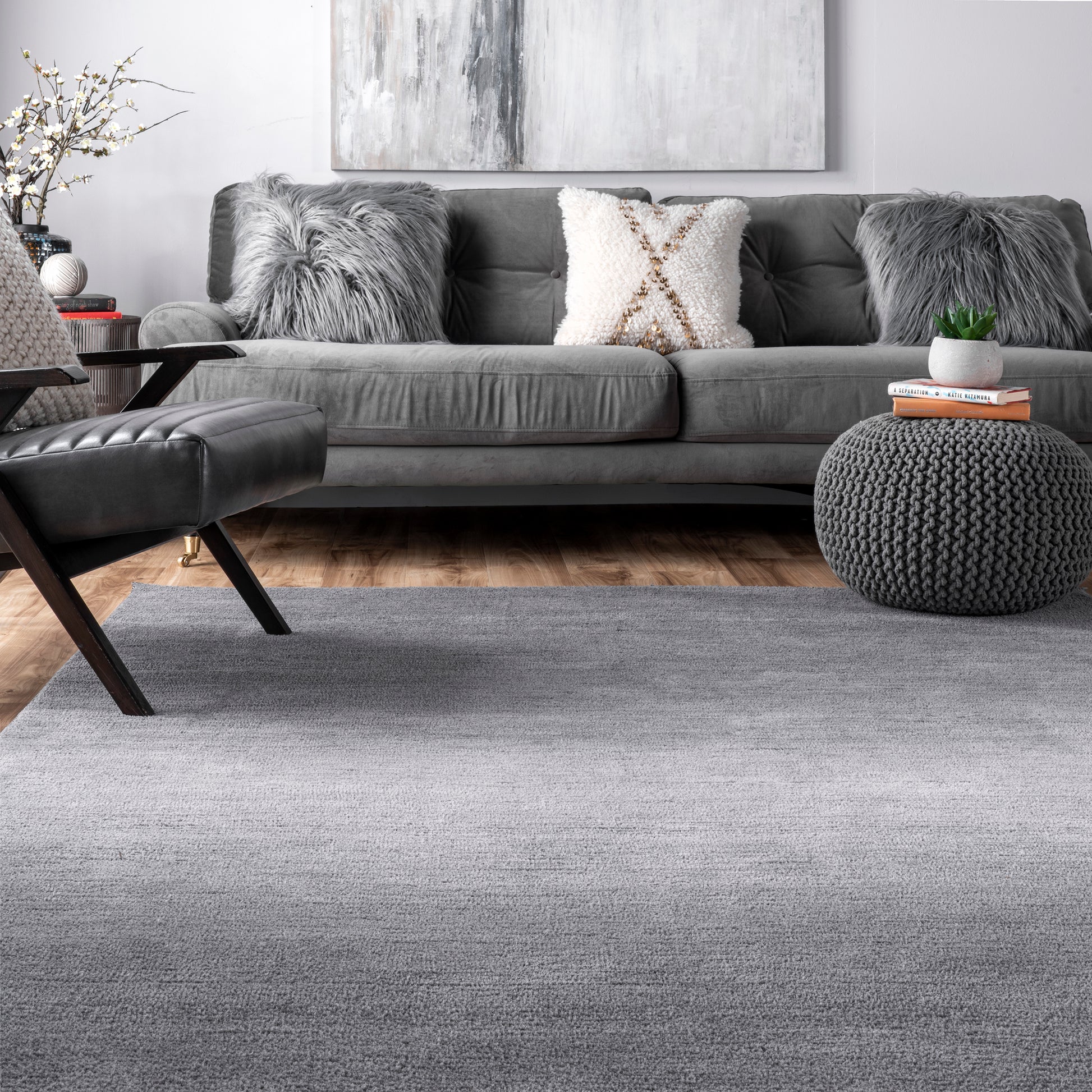 Nuloom Ombre Bernetta Nom1444B Gray Area Rug