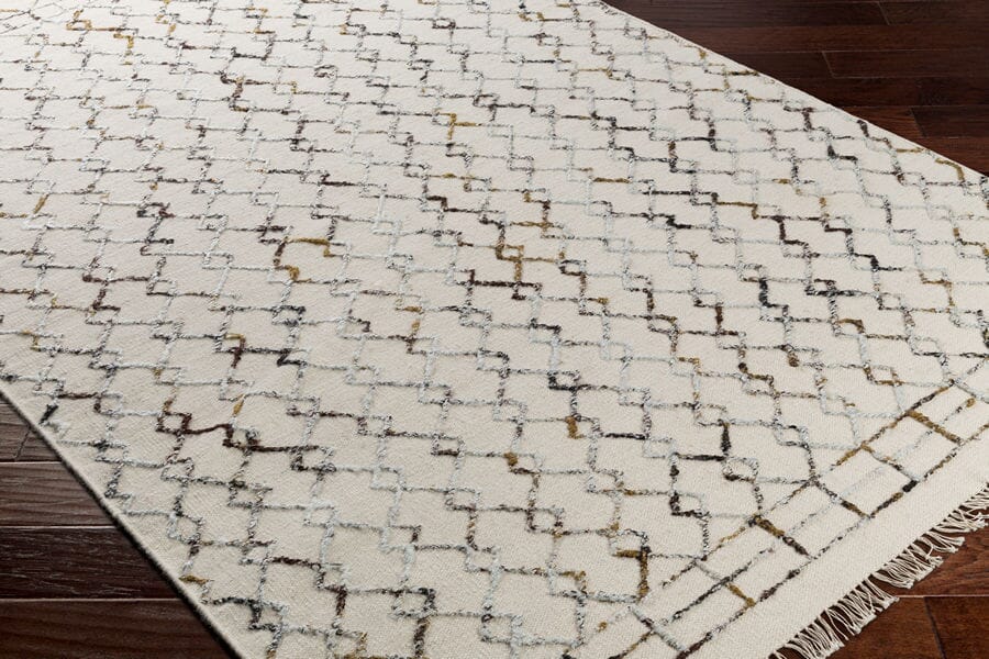 Surya Nettie Net-1001 Cream, Tan, Camel, Black, Light Gray Moroccan Area Rug