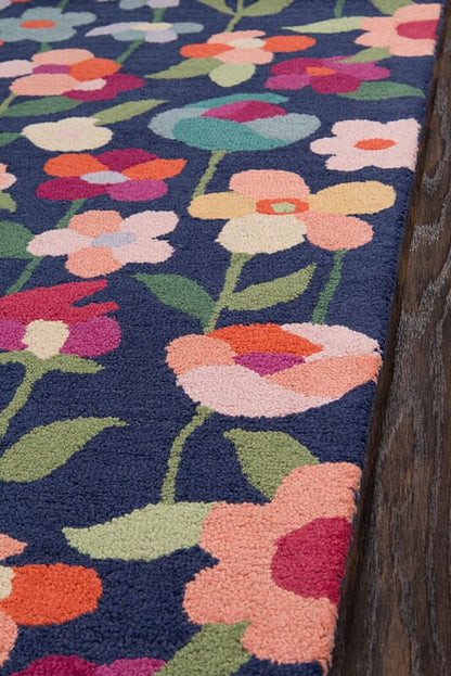 Momeni Newport Np-14 Navy Floral / Country Area Rug