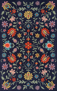 Momeni Newport Np-20 Navy Floral / Country Area Rug