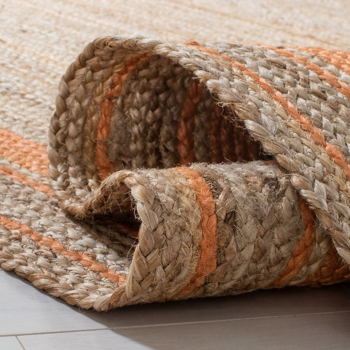 Safavieh Natural Fiber Nf109P Orange/Natural Area Rug