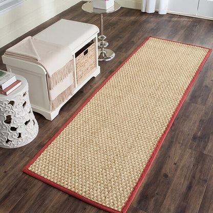 Safavieh Natural Fiber Nf114D Natural / Red Natural Fiber Area Rug