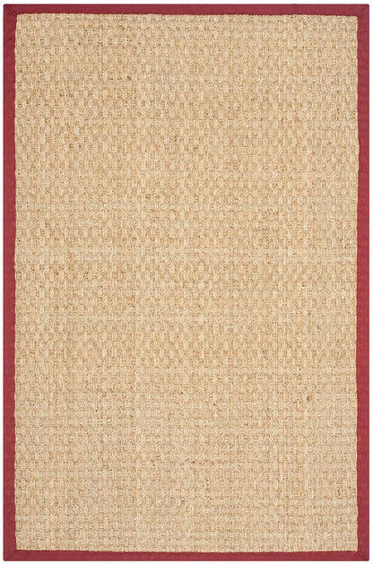 Safavieh Natural Fiber Nf114D Natural / Red Natural Fiber Area Rug