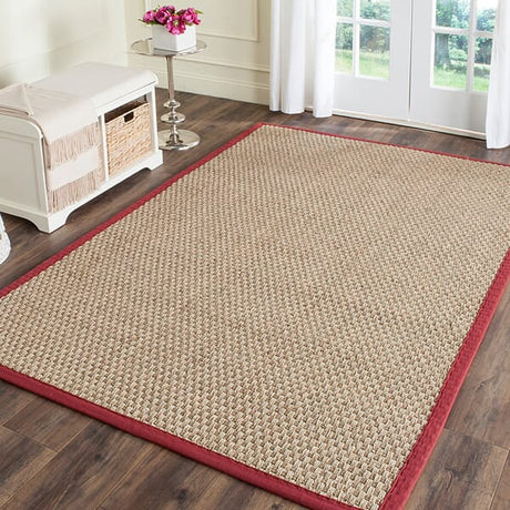 Safavieh Natural Fiber nf114d Natural / Red Rugs.