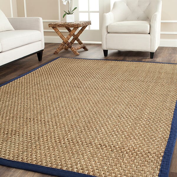 Safavieh Natural Fiber nf114e Natural / Blue Natural Fiber Area Rug