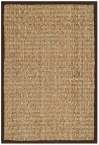 Safavieh Natural Fiber Nf114K Natural / Dark Brown Solid Color Area Rug