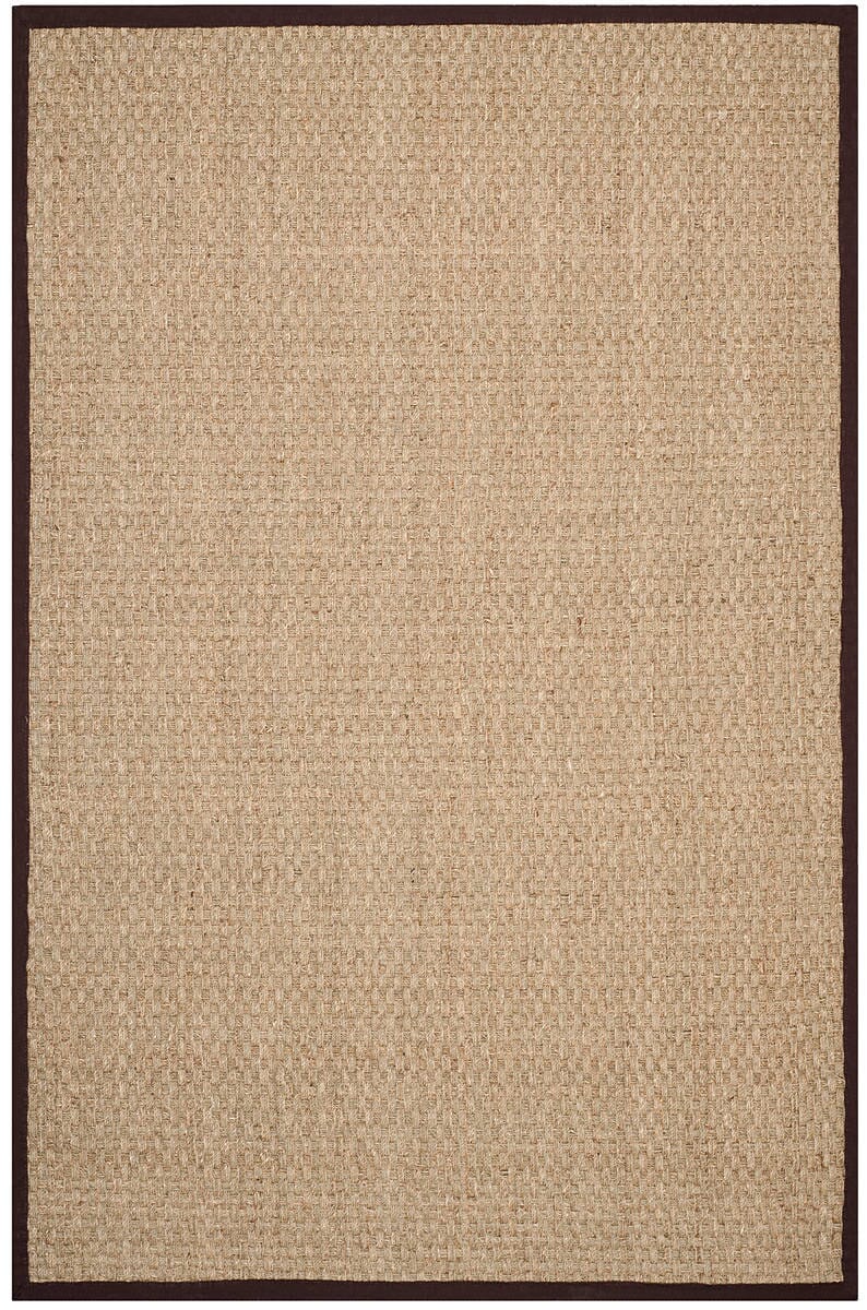 Safavieh Natural Fiber Nf114K Natural / Dark Brown Solid Color Area Rug