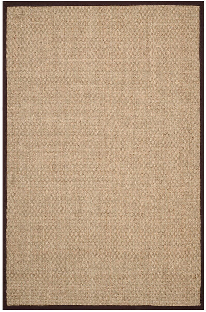 Safavieh Natural Fiber Nf114K Natural / Dark Brown Solid Color Area Rug