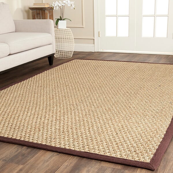 Safavieh Natural Fiber Nf114K Natural / Dark Brown Solid Color Area Rug