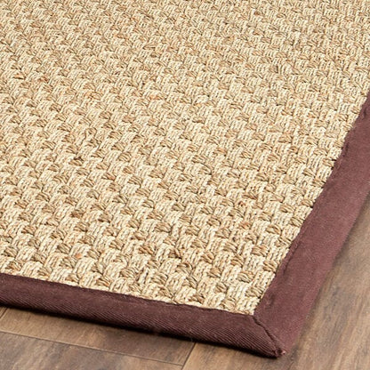 Safavieh Natural Fiber Nf114K Natural / Dark Brown Solid Color Area Rug