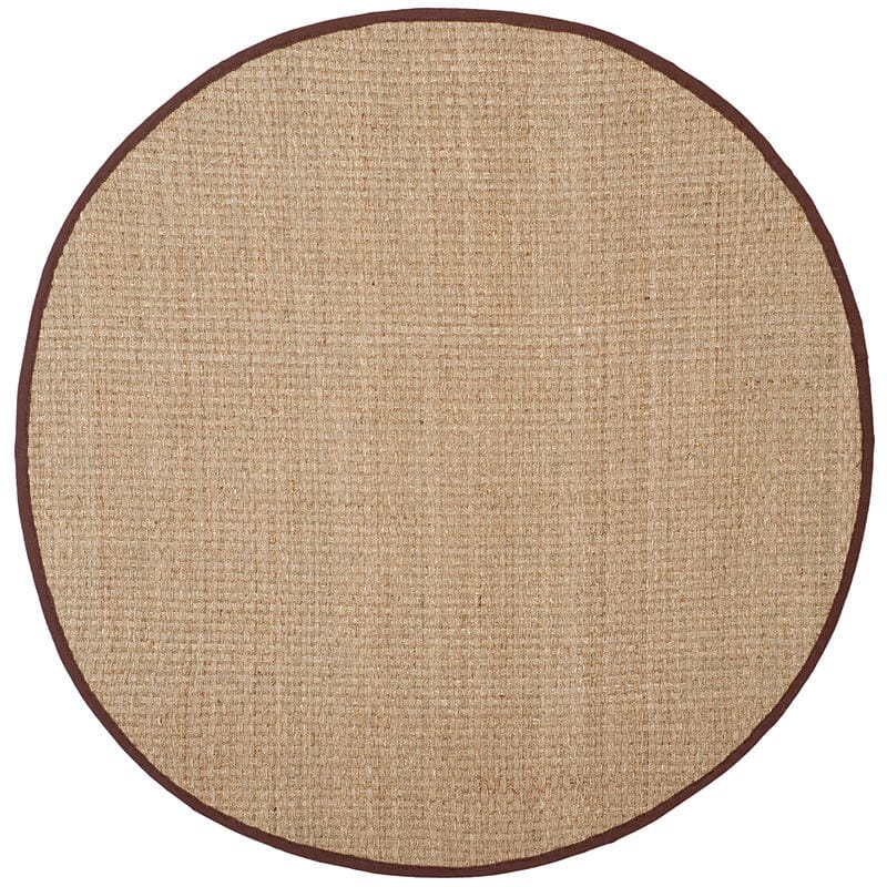 Safavieh Natural Fiber Nf114K Natural / Dark Brown Solid Color Area Rug