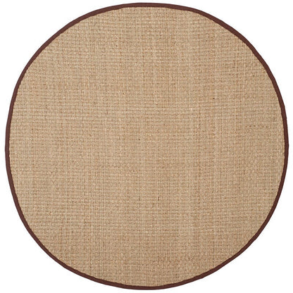 Safavieh Natural Fiber Nf114K Natural / Dark Brown Solid Color Area Rug