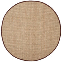 Safavieh Natural Fiber Nf114K Natural / Dark Brown Solid Color Area Rug