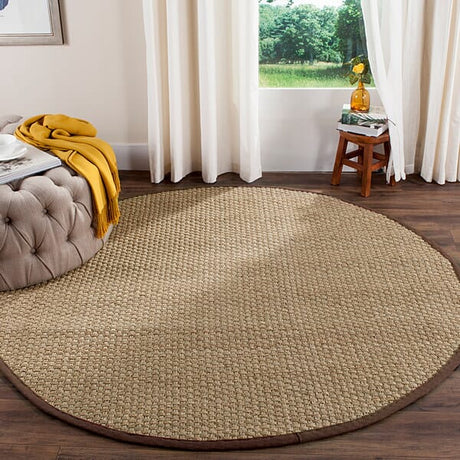 Safavieh Natural Fiber Nf114K Natural / Dark Brown Rugs.