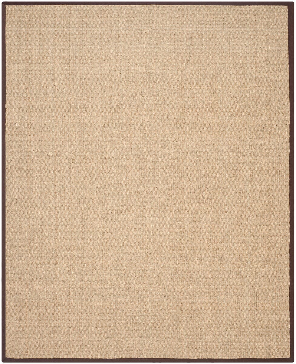 Safavieh Natural Fiber Nf114K Natural / Dark Brown Solid Color Area Rug