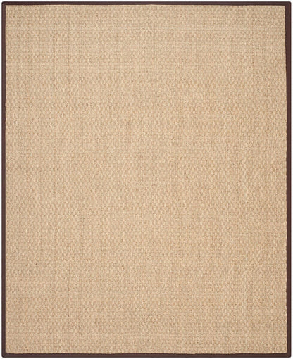 Safavieh Natural Fiber Nf114K Natural / Dark Brown Solid Color Area Rug