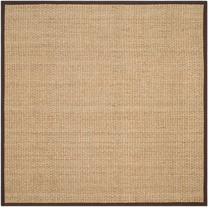 Safavieh Natural Fiber Nf114K Natural / Dark Brown Solid Color Area Rug