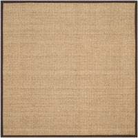 Safavieh Natural Fiber Nf114K Natural / Dark Brown Solid Color Area Rug