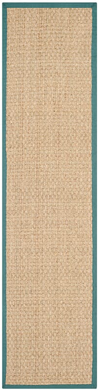 Safavieh Natural Fiber Nf114M Natural / Light Blue Solid Color Area Rug