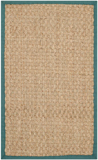 Safavieh Natural Fiber Nf114M Natural / Light Blue Solid Color Area Rug