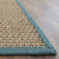 Safavieh Natural Fiber Nf114M Natural / Light Blue Solid Color Area Rug