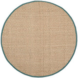 Safavieh Natural Fiber Nf114M Natural / Light Blue Rugs.