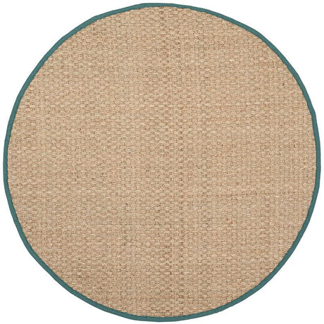 Safavieh Natural Fiber Nf114M Natural / Light Blue Rugs.