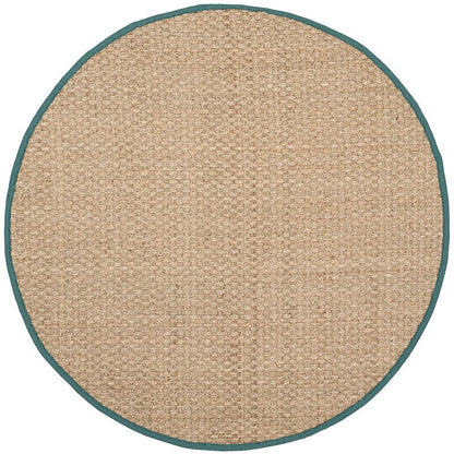 Safavieh Natural Fiber Nf114M Natural / Light Blue Solid Color Area Rug