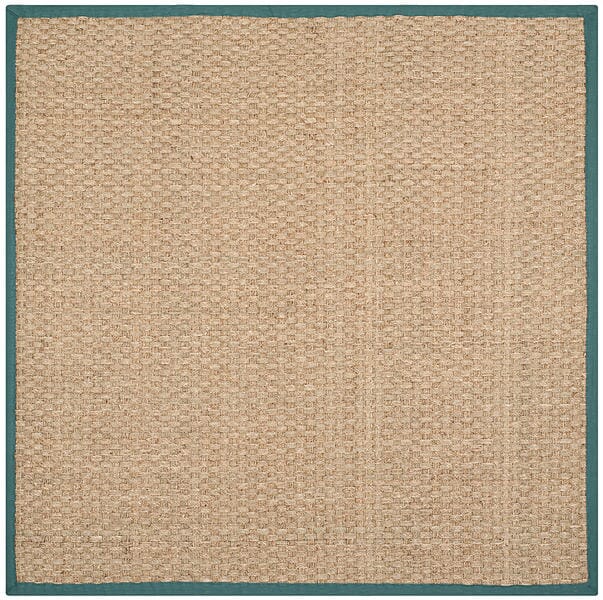 Safavieh Natural Fiber Nf114M Natural / Light Blue Solid Color Area Rug