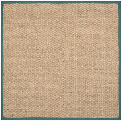 Safavieh Natural Fiber Nf114M Natural / Light Blue Solid Color Area Rug