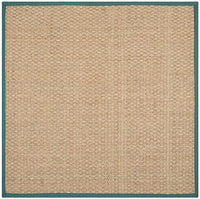 Safavieh Natural Fiber Nf114M Natural / Light Blue Solid Color Area Rug