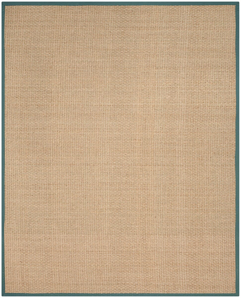 Safavieh Natural Fiber Nf114M Natural / Light Blue Rugs.