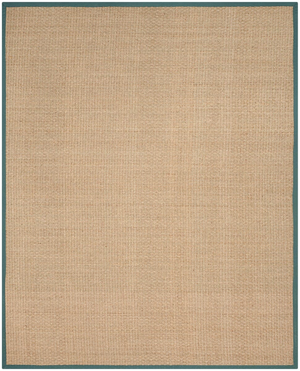 Safavieh Natural Fiber Nf114M Natural / Light Blue Solid Color Area Rug