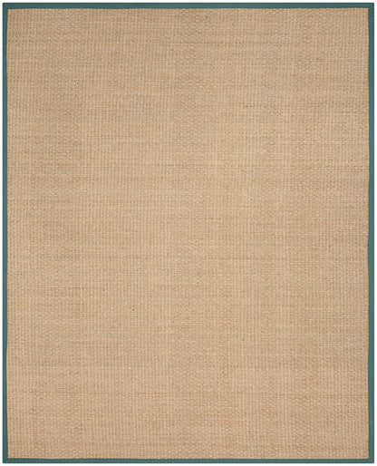 Safavieh Natural Fiber Nf114M Natural / Light Blue Solid Color Area Rug