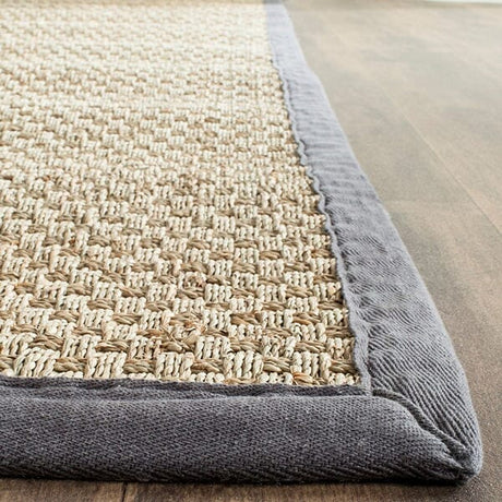 Safavieh Natural Fiber Nf114Q Natural / Dark Grey Rugs.