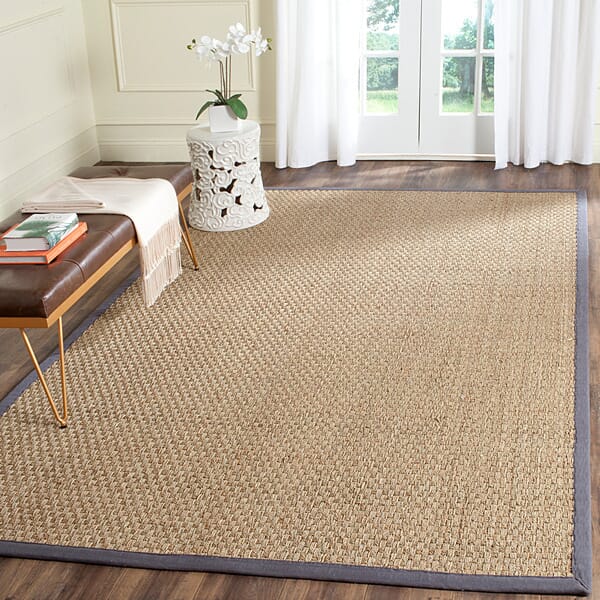 Safavieh Natural Fiber Nf114Q Natural / Dark Grey Natural Fiber Area Rug