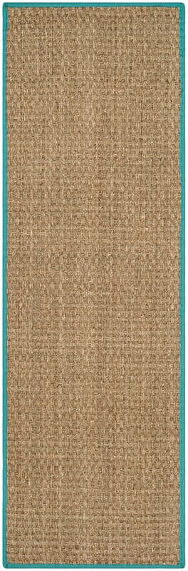 Safavieh Natural Fiber Nf114R Natural / Teal Natural Fiber Area Rug