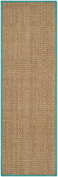 Safavieh Natural Fiber Nf114R Natural / Teal Natural Fiber Area Rug