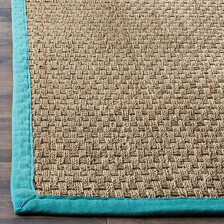 Safavieh Natural Fiber Nf114R Natural / Teal Rugs.