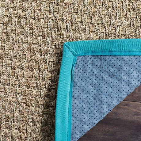 Safavieh Natural Fiber Nf114R Natural / Teal Rugs.