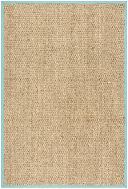 Safavieh Natural Fiber Nf114R Natural / Teal Natural Fiber Area Rug